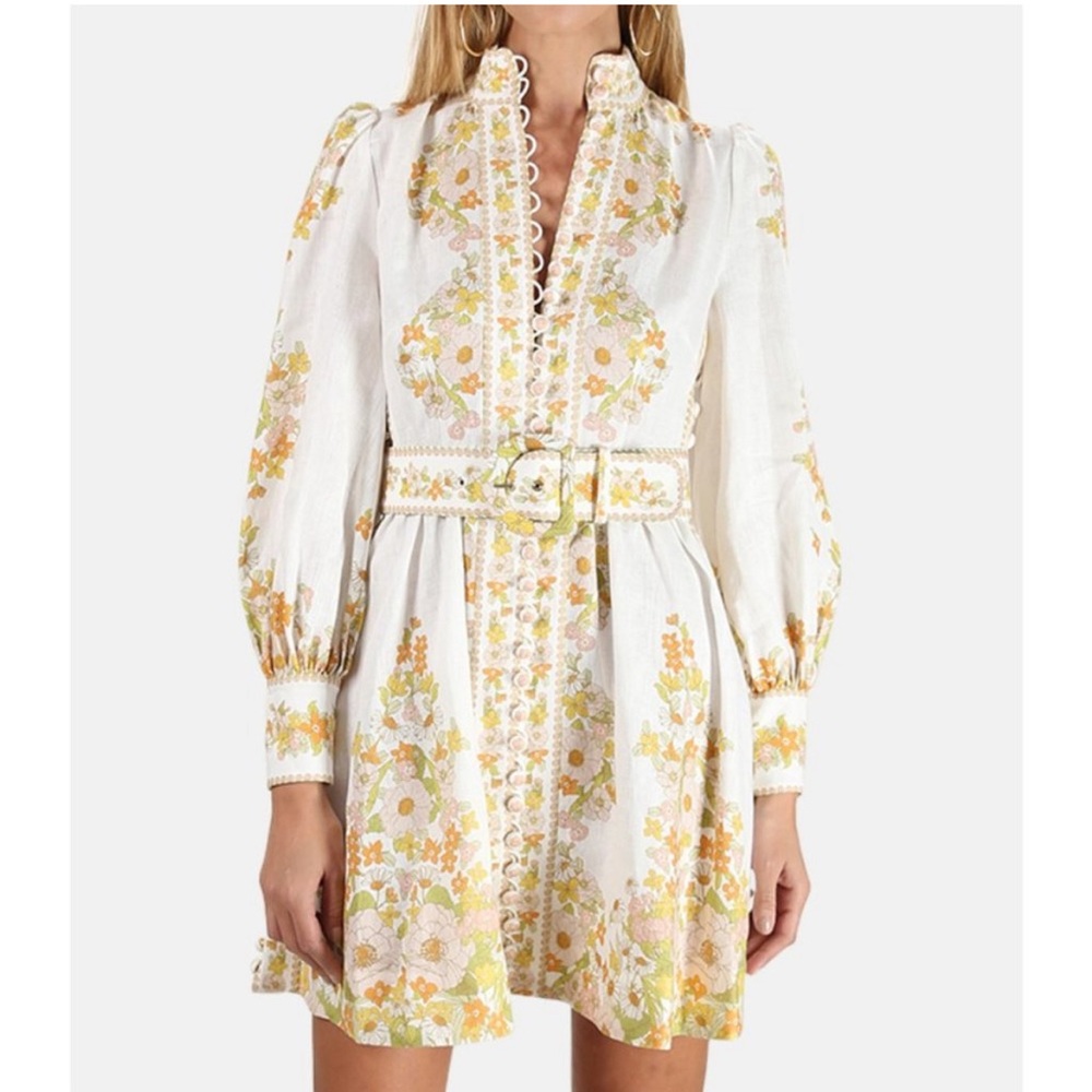 SOLD on Mercari- Zimmermann White and Yellow Floral Dress